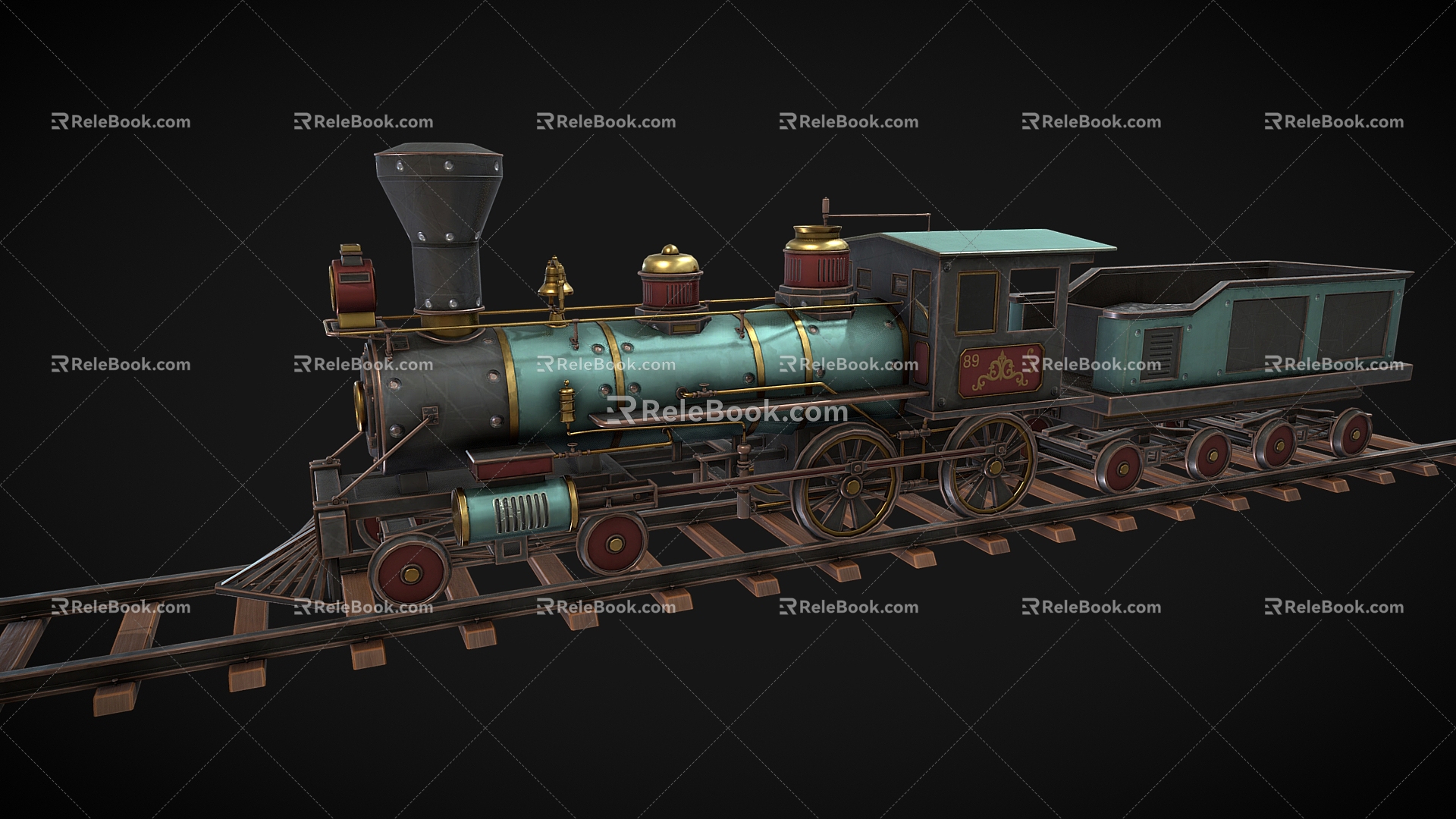 Cartoon Train Train Steam Train Coal Train Transport Train 3d model