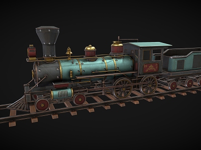 Cartoon Train Steam Train Coal Train Transport Train 3d model