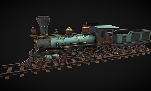 Cartoon Train Steam Train Coal Train Transport Train 3d model