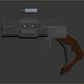 Futuristic Sci Fi Handgun Weapon Featuring Metallic Body And Ergonomic Grip Design