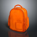 Orange Leather Backpack With Top Handle And Multiple Pockets Modern Design 3d model