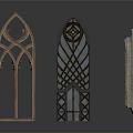 Decorative Gothic Style Window Frames For Home Decor With Various Designs 3d model