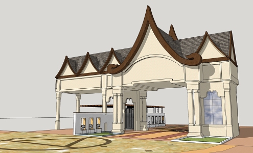 Southeast Asia Gate Entrance 3d model