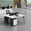 Modern Office Desk With Computers Dividers Black Office Chairs And Storage Cabinets In Bright Workspace