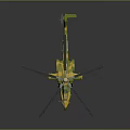 Detailed Green Yellow Camouflage Military Helicopter Model With Rotors And Tail Fin