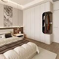 Modern Minimalist Custom Bedroom Wardrobe With Unique Open Hanging Space And Practical Storage Shelves