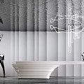 Modern reception desk lobby front desk 3d model