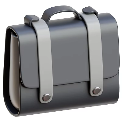 Minimalist Black And Gray Leather Handbag With Adjustable Straps And Metal Buckles 3d model