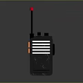 Black Walkie Talkie Electronic Device Featuring Red Antenna And Control Buttons