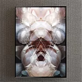 Botanical Plant Painting Featuring Pink Peony Flowers In Framed Artwork