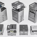 Commercial Office Equipment Featuring Various Multifunction Printers For Business Use 3d model