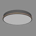 Modern Round Flush Mount Ceiling Light With Black Frame And White Panel 3d model