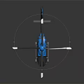 Modern Blue Helicopter With Sleek Rotors And Shiny Fuselage On Reflective Surface