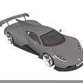 Black Supercar with Sleek Aerodynamic Design Sporty Exterior Large Wheels and Rear Spoiler