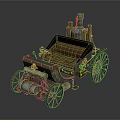 Vintage Steam Powered Car With Green Body Brown Leather Seats And Spoked Wheels