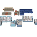 Modern Sofa Set Collection With Sectional Loveseat Armchair And Color Options