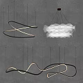 Stylish Modern Curved Chandeliers With LED Lighting And Metal Frame Design