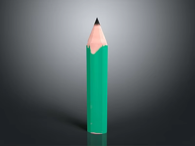Stylish Green Pencil With Sharpened Tip And Wooden Body For Everyday Use 3d model