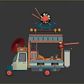 Commercial Sushi Food Truck Equipment With Workbench And Display Area