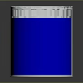 Shiny Blue Metal Paint Can With Open Lid On Dark Reflective Surface