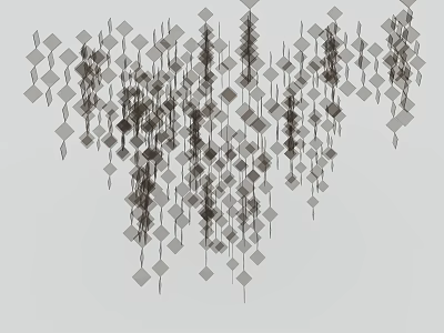 Modern Hanging Chandelier With Geometric Diamond Shapes And Abstract Metallic Design 3d model