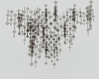 Modern Hanging Chandelier With Geometric Diamond Shapes And Abstract Metallic Design 3d model