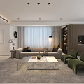 Warm Modern Minimalist Living Room With Comfortable Sofa Marble Coffee Table And Stylish Lounge Chairs