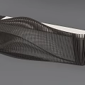 Modern Stylish Reception Desk With Wavy Black Frame And White Countertop