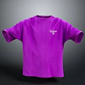 Purple Casual Short Sleeve T shirt With Minimalist Chest Logo Design