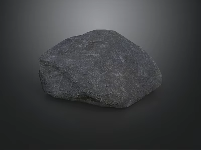 Dark Gray Rockery Stone with Rough Natural Texture and Natural Shape 3d model