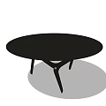 Modern Black Round Coffee Table With Three Legs And Simple Design