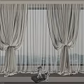 Elegant White Curtains With Sheer Drapes Tied Back In Modern Interior Design