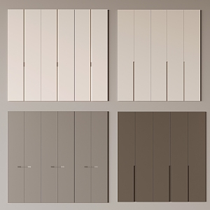 Cream Wardrobe Door Panel Solid Wood Light Luxury Wardrobe Door Panel 3d model