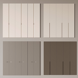 Cream Wardrobe Door Panel Solid Wood Light Luxury Wardrobe Door Panel 3d model