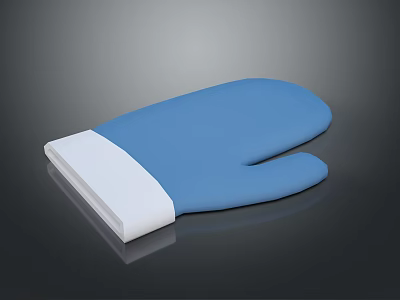 Blue And White Oven Mitt Essential Kitchen Household Item For Everyday Use 3d model