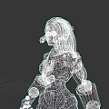 Woman In Futuristic Mechanical Armor With Helmet And Red Accented Body Suit