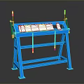 Sturdy Blue Industrial Manual Folding Machine With Metal Frame And Workbench