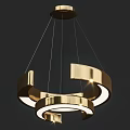 Modern Circular Multi layer Pendant Lights With Sleek Metal Frame And LED Glow 3d model