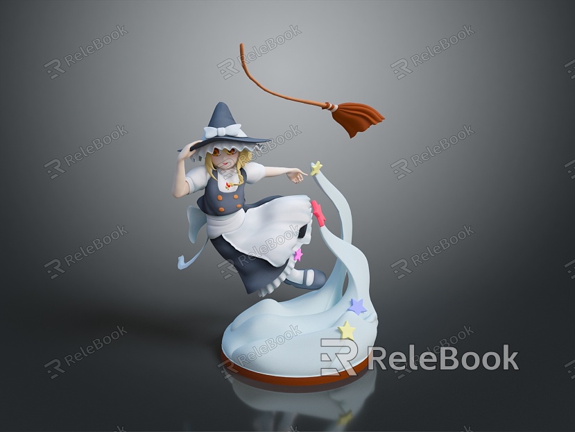 Female Elf Cartoon Witch Magic Witch Magic Girl Magician Elf Mage Warlock Wizard model