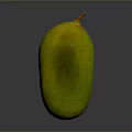 Fresh Green Mango Oval Shaped with Brown Stem Juicy Tropical Fruit Ready to Eat