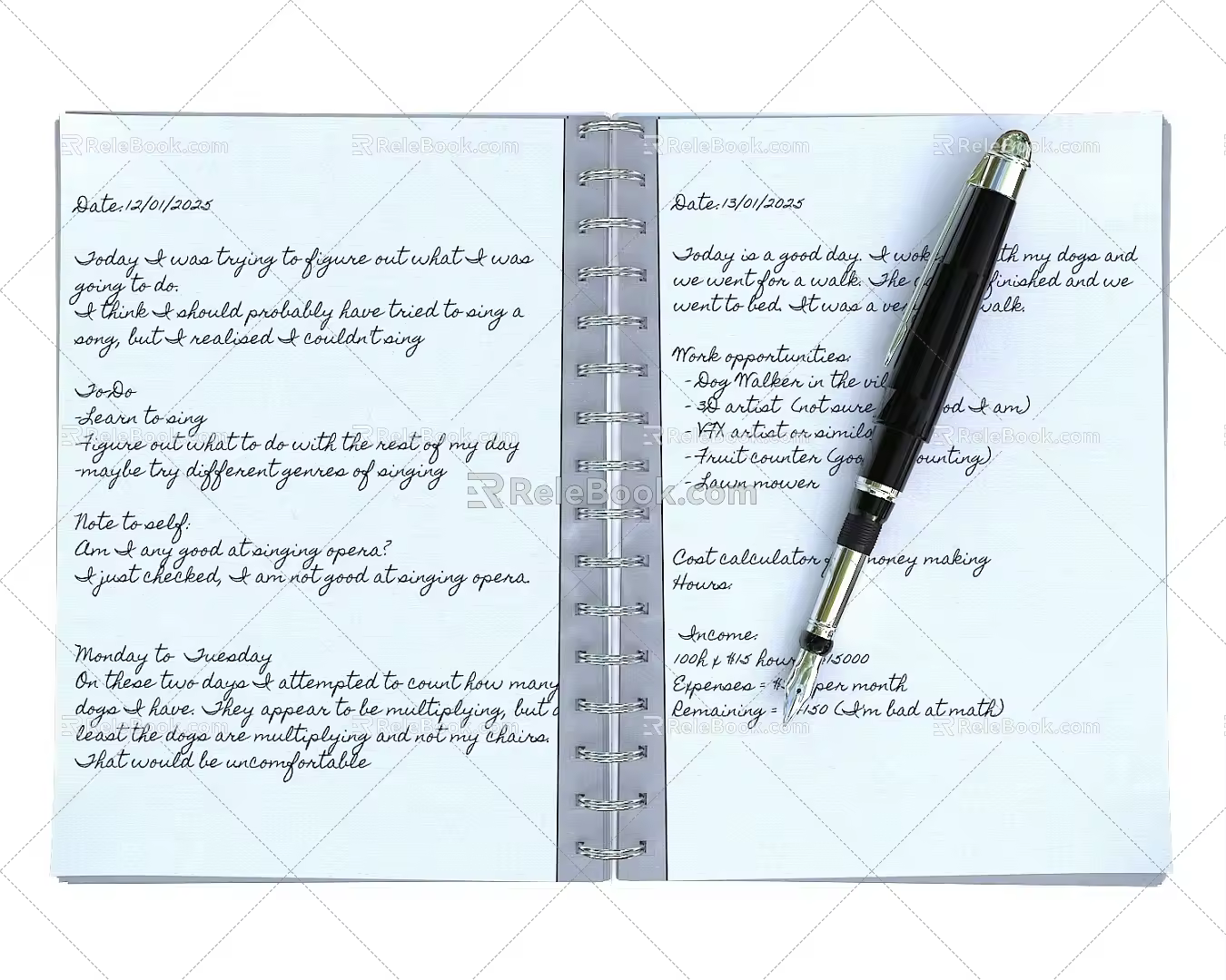 Notebook Notepad Pen Office Supplies 3d model