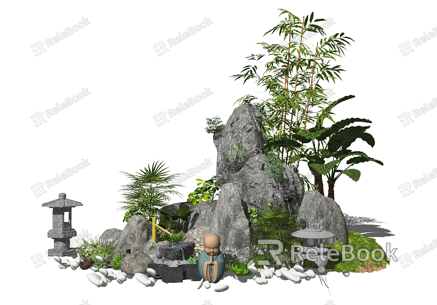 New Chinese style landscape sketch rockery stone landscape sketch courtyard landscape model