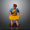 Cartoon Character With Red Hair Wearing Blue Shirt Yellow Skirt And Orange Shoes Carrying Bag