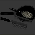 Modern Black Daily Use Hair Care Tools Comb Brush And Mirror