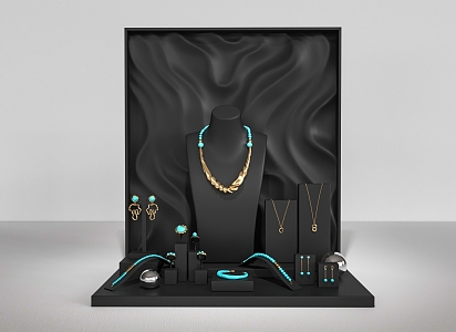 Jewelry display turquoise necklace ring 3d model