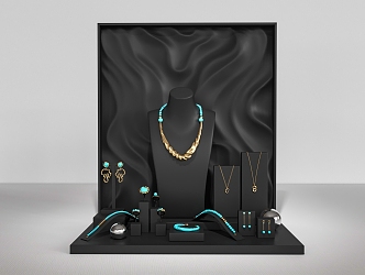 Jewelry display turquoise necklace ring 3d model