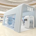 SEMR Shopping Mall Store With White Inflatable Structure Glass Windows Mannequins And Clothing Displays