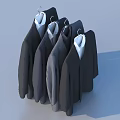 Black Formal Coat Hanging On White Hanger With White Inner And Light Background