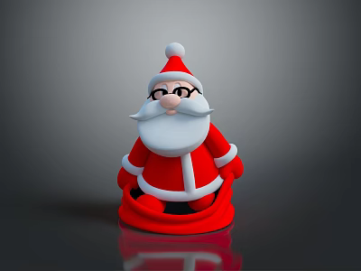 Cute Santa Claus Decorative Figure In Red And White For Household Use 3d model