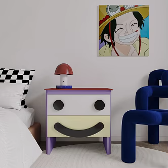 Modern bedside table Memphis bedside table 3d model